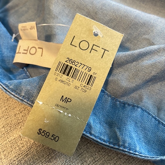 LOFT Chambray Wrap Top Petite - Picture 4 of 5